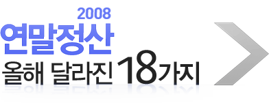 2008 연말정산 올해 달라진 18가지