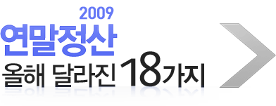 2009 연말정산 올해 달라진 18가지